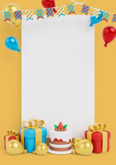 Vertical Birthday Sales Blank Banner – Free to Download