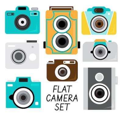 Flat Camera Set – Free Download, Free Stock Photo