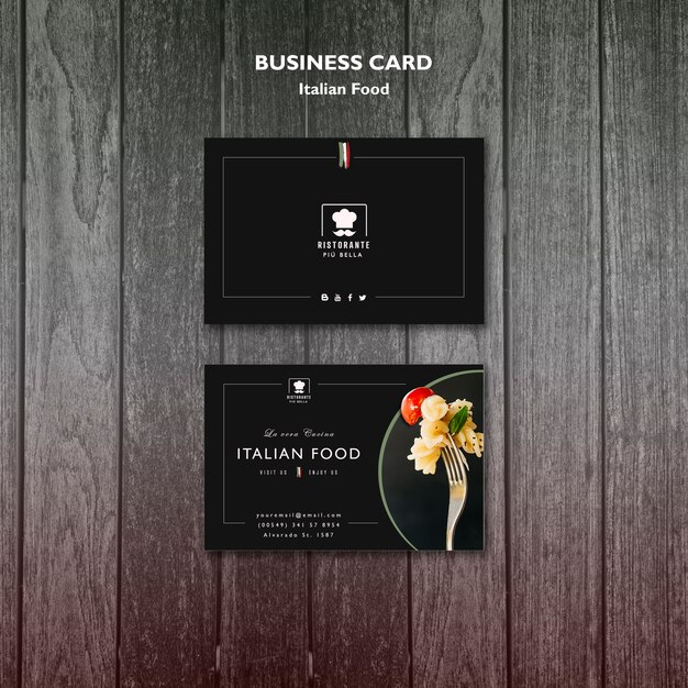 Italian Food Business Card Design – Free Download