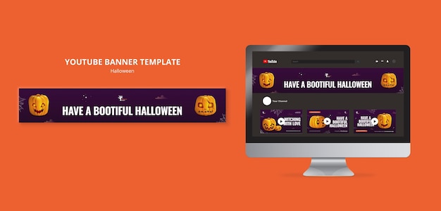 Realistic Halloween Celebration YouTube Banner – Free Download