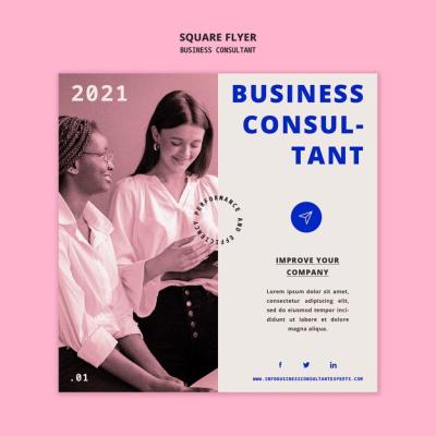 Business Document Square Flyer Design Template – Free Download