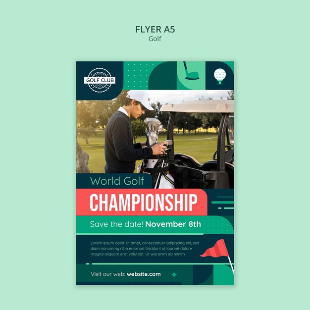 Green Golf Flyer Template Design – Free Download