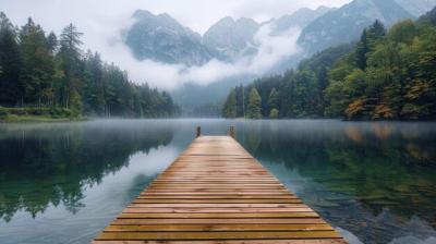 A Wooden Dock and Lake Landscape – Free Stock Photo for Download