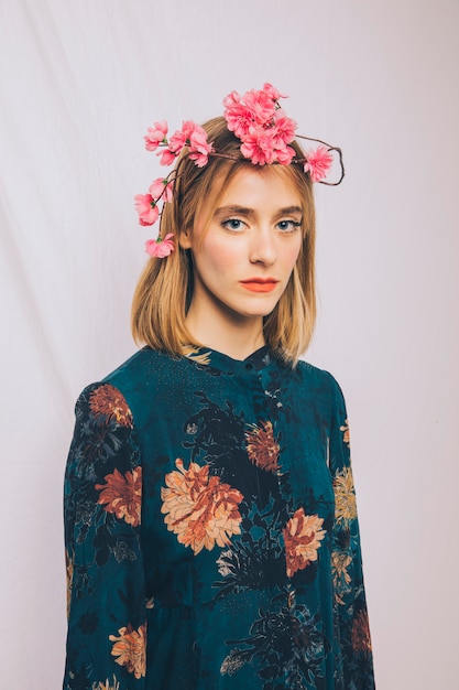 Attractive Young Woman with Flower Wreath on Head – Free Stock Photo, Download for Free