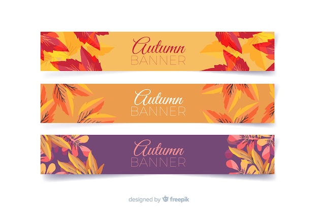 Watercolor Autumn Banners – Free Download, Download Free Stock Photo