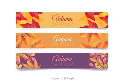 Watercolor Autumn Banners – Free Download, Download Free Stock Photo