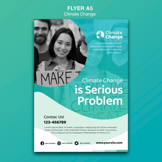 Fight Climate Change Flyer Template – Free Download