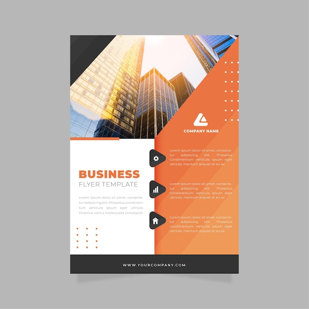 Business Flyer Print Template Featuring Urban Buildings – Free Download