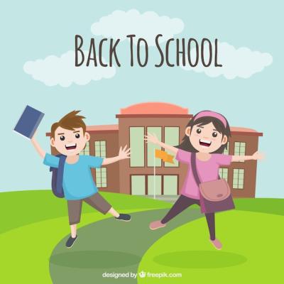 Happy Students Back to School Background – Free Download