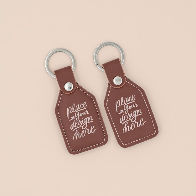 Leather Keychain Mockup – Free Download