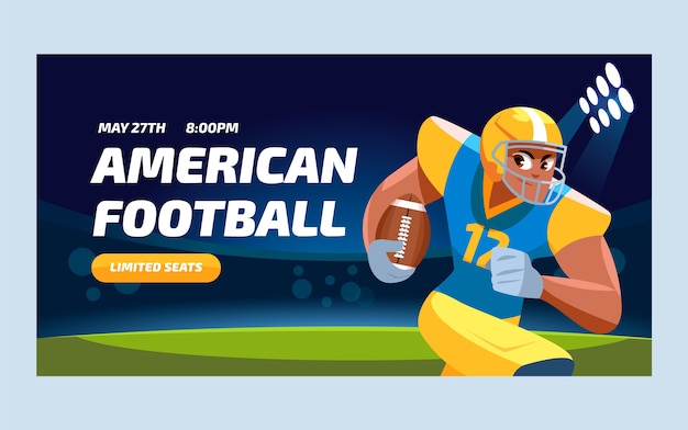 Hand Drawn Flat Design American Football Facebook Post – Free Download