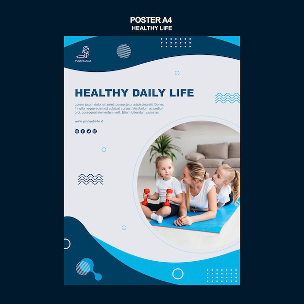 Healthy Life Concept Flyer Style – Free Download