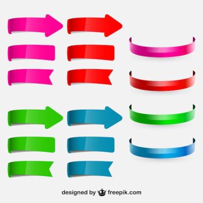 Colorful Circular Arrows and Ribbons Set – Free to Download