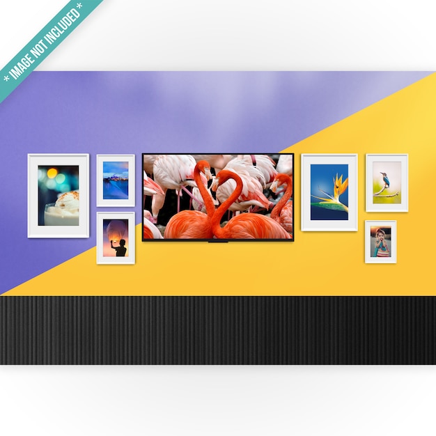 Wall Frame Set With TV – Download Free Stock Photo