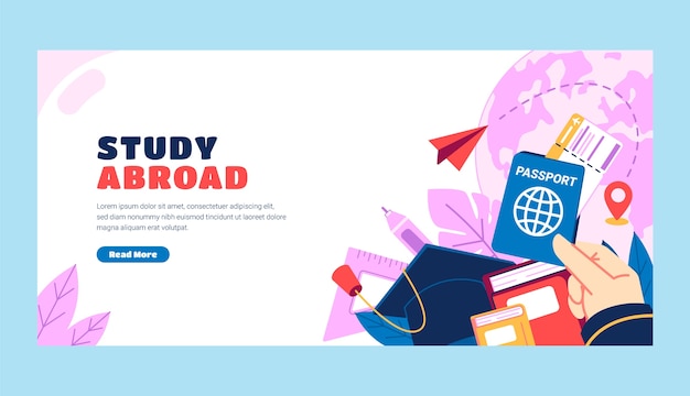 Hand Drawn Education Concept Horizontal Banner – Free Download