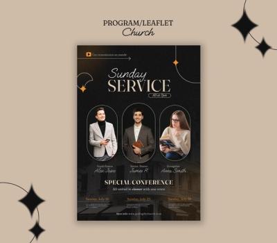 Church Service Leaflet Template – Free Download