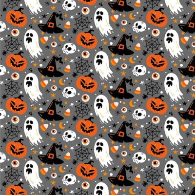 Spooky Flat Halloween Pattern Design – Free Download