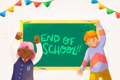 End of School Watercolor Illustration – Free Download