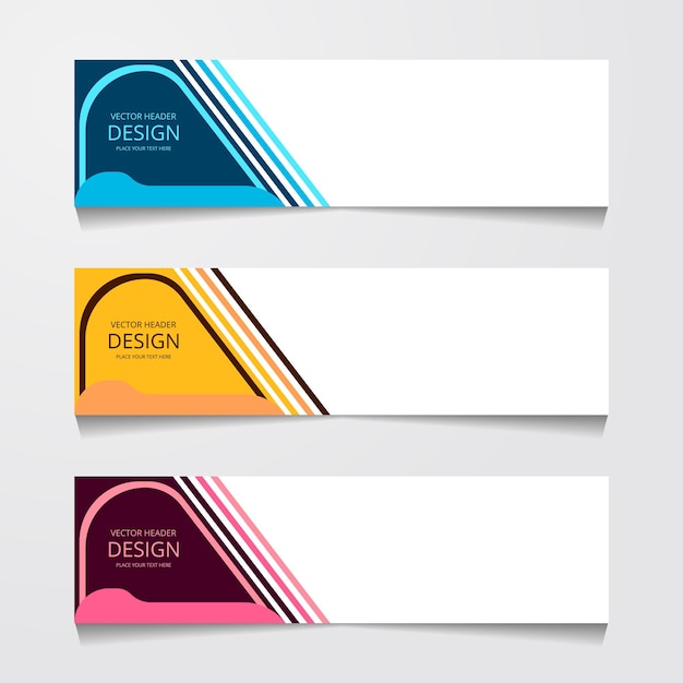 Abstract Design Banner Web Template Featuring Three Color Layouts – Free Download