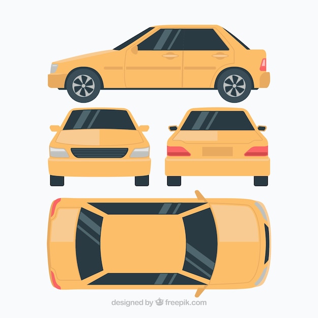 Explore Flat Car Designs in Various Views – Free Download