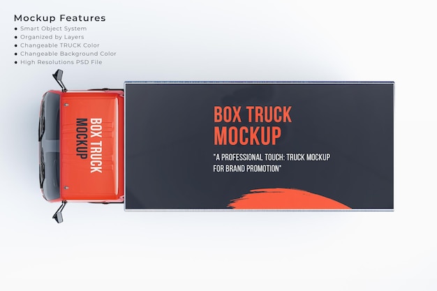 Box Truck Branding Mockup – Top Side View for Free Download