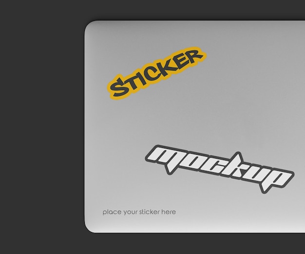 Laptop Sticker Mockup – Free Download