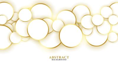 Abstract 3D Circles with Golden Borders Background – Free Download