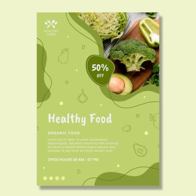 Bio and Healthy Food Poster – Free Download