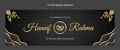 Realistic Luxury Golden Wedding Twitter Header â Free Download