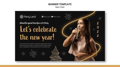 New Year Banner Template Design – Free Stock Photo, Download Free