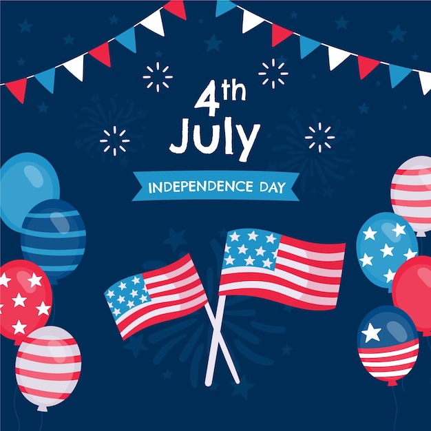 Hand Drawn Independence Day Illustration for 4th of July – Free Download