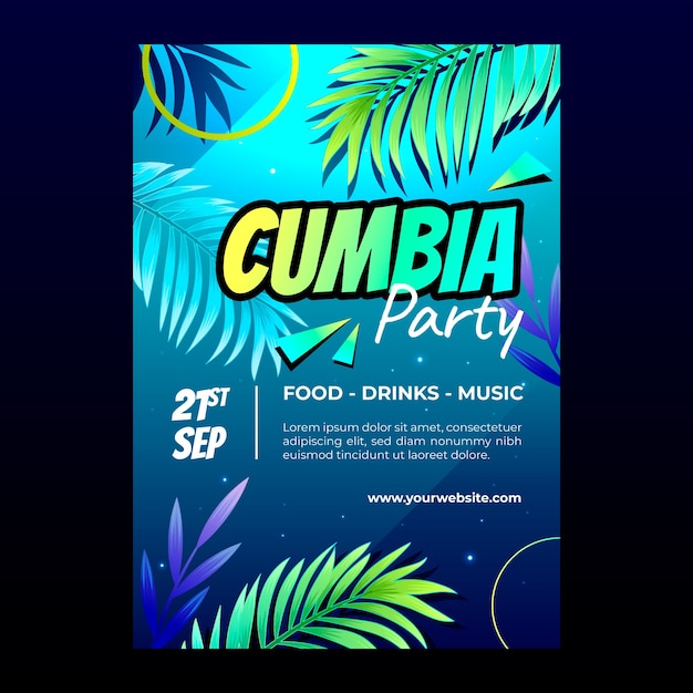 Gradient Cumbia Party Poster Template for Free Download