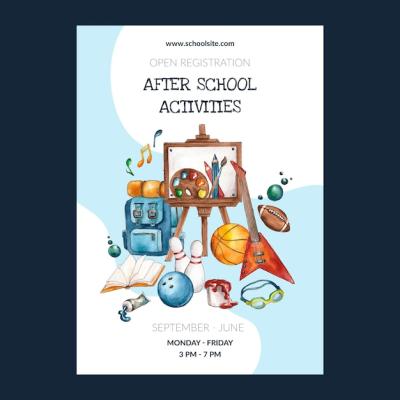 Vertical Poster Template for After School Activities for Children – Free to Download