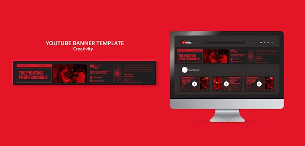 Creative YouTube Banner Design PSD Template – Free Download