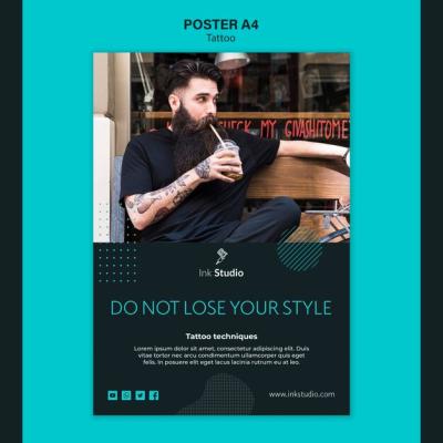 Professional Ink Studio Poster Template – Free Download