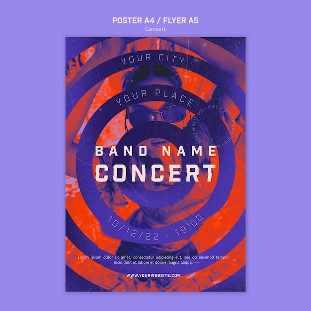 Abstract Concert Event Vertical Poster Template – Free Download