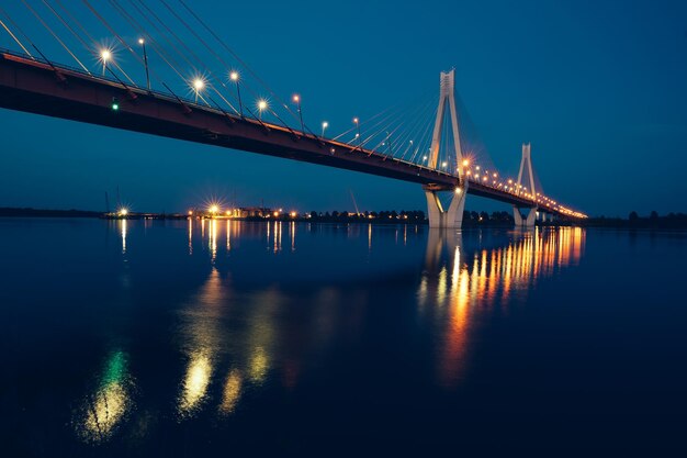 Night Glowing Bridge Over the River: Free Stock Photo for Download