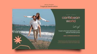 Travel and Vegetation Horizontal Banner Template – Free Download