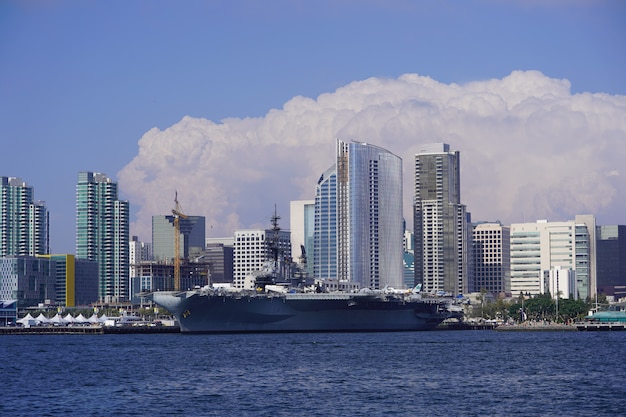 Stunning Skyline of San Diego Downtown with Dramatic Clouds – Free Download