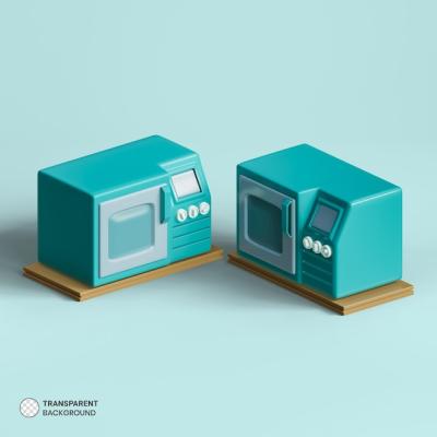 Microwave Oven Icon 3D Render Illustration – Free Download