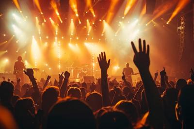 Excited Crowd Raises Hands at Concert – Free Stock Photo for Download