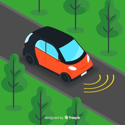 Autonomous Car Flat Design Vector Template – Free Download