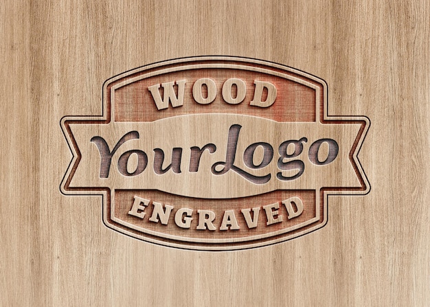 Woodpecker Wood Craft Logo Mockup – Free Stock Photo for Download