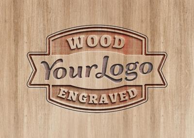 Woodpecker Wood Craft Logo Mockup – Free Stock Photo for Download