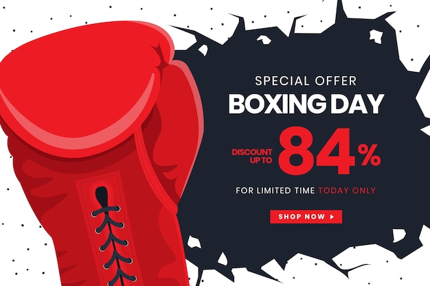 Boxing Day Sale Banner in Flat Design – Free Download