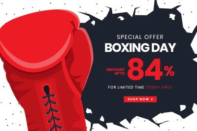 Boxing Day Sale Banner in Flat Design – Free Download