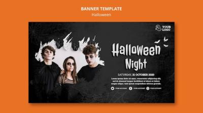 Halloween Party Banner Template – Download Free Stock Photo