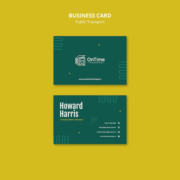 Public Transport Business Card – Free Download