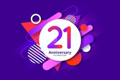 21st Anniversary Gradient Background – Free Download