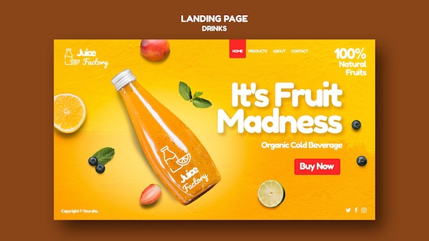 Drinks Offer Landing Page Template – Free Download